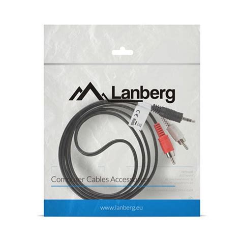 Lanberg Cable De Audio Jack Macho 3 5mm A 2 RCA Macho 5m CA MJRC 10CC