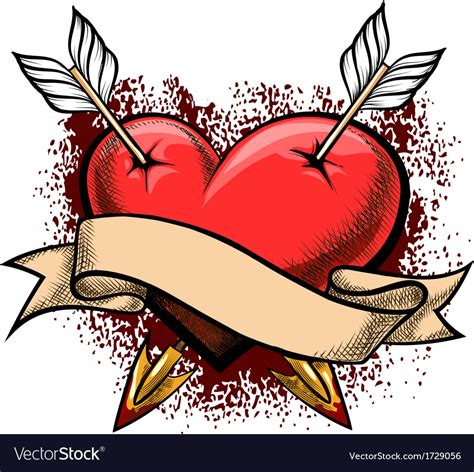 Heart Pierced By Arrows Royalty Free Vector Image