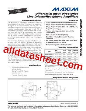 MAX97220A Datasheet(PDF) - Maxim Integrated Products