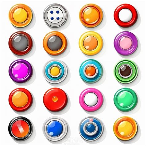 Premium AI Image | a set of colorful buttons with different shapes and sizes generative ai