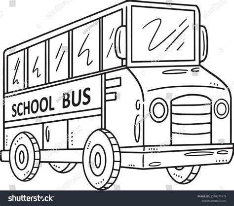 Back School Bus Isolated Coloring Page Stock Vector (Royalty Free ...