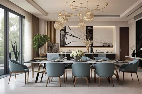 Premium AI Image | Modern dining room and living room with luxury decor