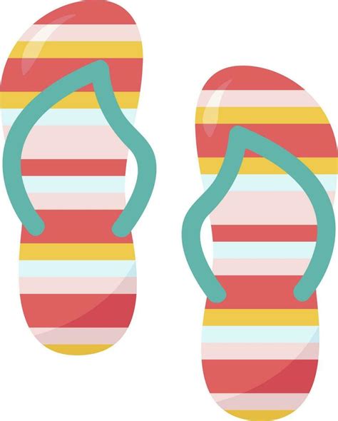 Chanclas de colores ilustración vector sobre fondo blanco 13718030