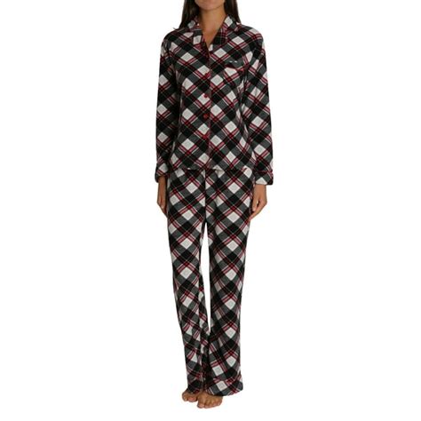 Blis Adult Woman Womens Long Sleeve Fleece Button Down Pajama Pj Plus