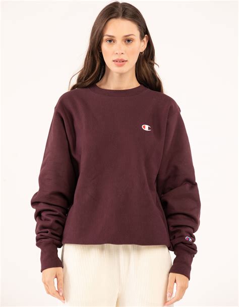 CHAMPION Reverse Weave Embroidered Womens Oversized Crewneck Sweatshirt