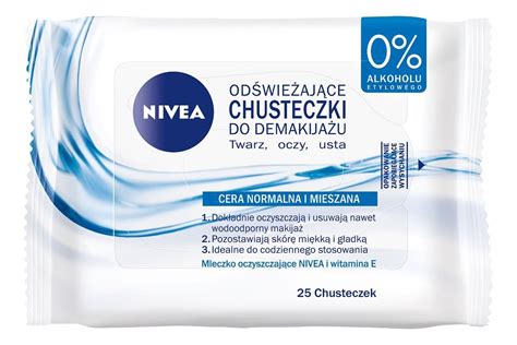 Nivea Odświeżające chusteczki do u cera normalna i mieszana 25szt