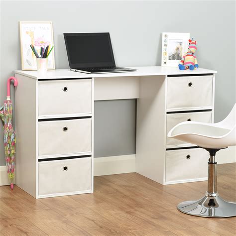 Hartleys Kids Bedroomplayroom 6 Drawer White Writing Desk W Storage