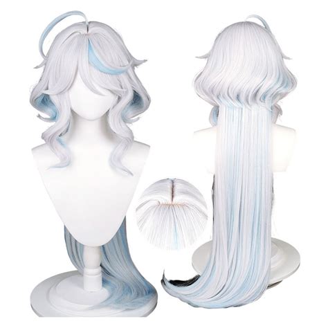 Genshin Impact Focalors Cosplay Wig Heat Resistant Synthetic Hair