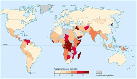 Prévalence de la sous alimentation dans le monde Média Encyclopædia