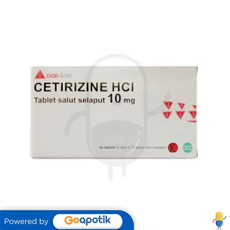 Cetirizine Ogb Dexa Medica 10 Mg Box 60 Kapsul Kegunaan Efek Samping Dosis Dan Aturan Pakai