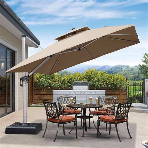 Purple Leaf 10 Ft Aluminum Round Cantilever Patio Umbrella In The Patio Umbrellas Department At