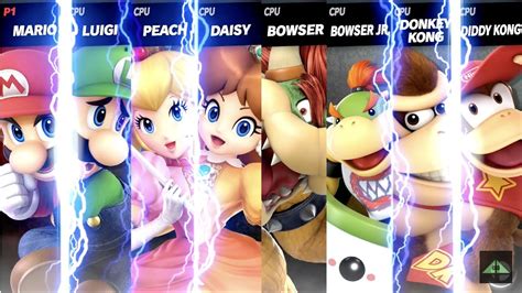 Mario Vs Luigi Vs Peach Vs Daisy Vs Bowser Vs Bowser Jr Vs Donkey Kong