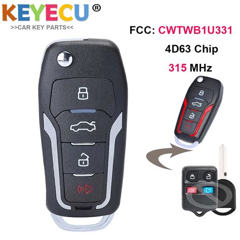 KEYECU Upgraded Flip Remote Car Key For Ford For Lincoln For Mercury