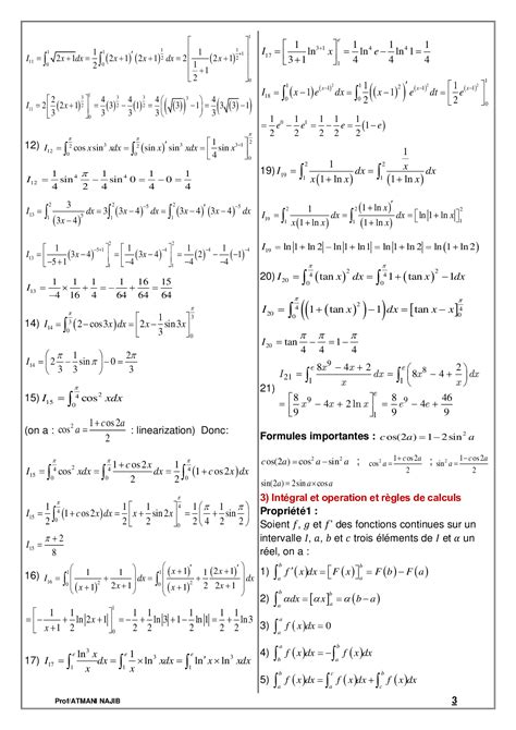 Calcul Int Gral Cours Et Exercices Corrig S Alloschool