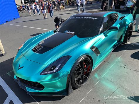 Teal Satin Chrome C7 Corvette Z06 Wrap Wrapfolio