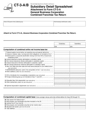 Fillable Online Tax Ny CT 3 A B Fill In Department Of Taxation And