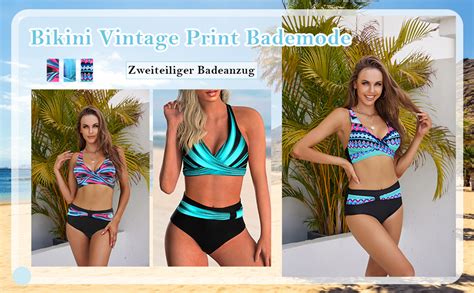 Seaur Damen Bikini Set Zweiteiliger Badeanzug High Waist Triangel Bademode Sommer Strand Pool