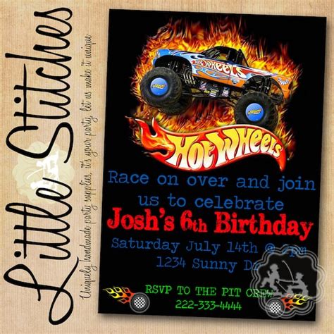 Items Similar To Hot Wheels Birthday Invitation On Etsy