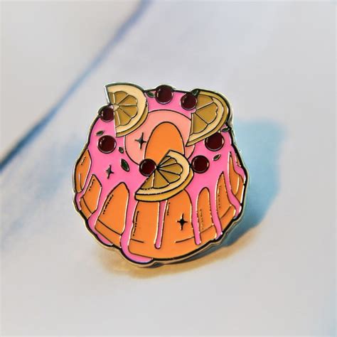 Cake Enamel Pin Etsy