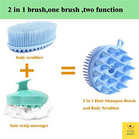 Silicone Shampoo Scalp Shower Body Washing Hair Massage Brush Comb Free