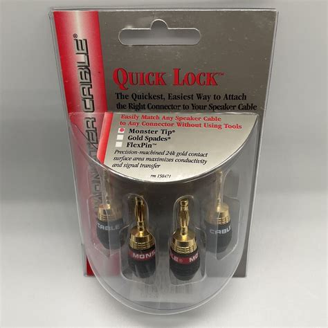 Monster Quick Lock Banana Plugs Modular Speaker Cable Termination