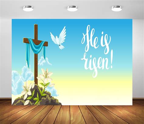 Amazon BELECO 7x5ft Fabric Easter He Is Risen Backdrop Christian