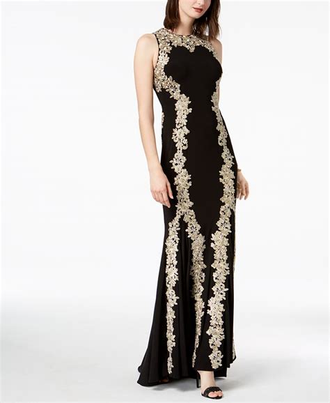 Betsy And Adam Metallic Embroidered Mermaid Gown Macys