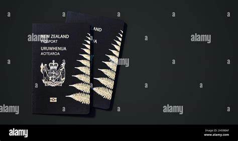 New Zealand Passport Passport From Different Countries With Dark Backgrounds 3d Rendering Stock