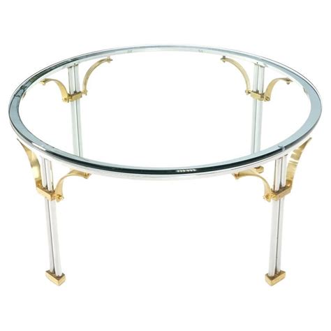 Six Legged Hoof Feet Solid Brass Round Hexagon Glass Top Coffee Table For Sale At 1stdibs