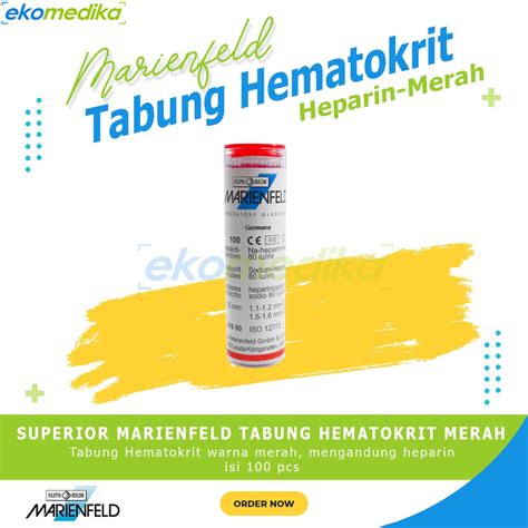 Jual Tabung Mikro Kapiler Hematokrit Tube Heparine Red Isi