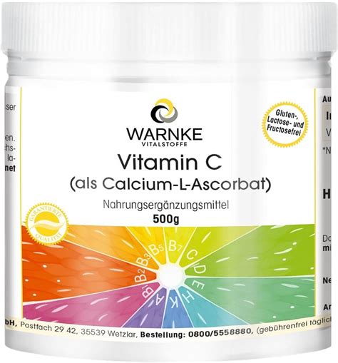 Vitamina C In Polvere 500 G Calcio L Ascorbato 100 Puro Senza