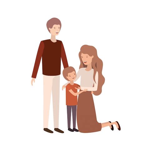 Premium Vector Couple Of Parents With Son Avatar Character