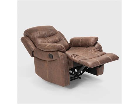 Fauteuil Relax Inclinable Manuel Avec Repose Pieds Similicuir Panama Le