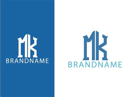 Moderne Monogramm Anfangsbuchstaben Mk Logo Designvorlage Premium Vektor