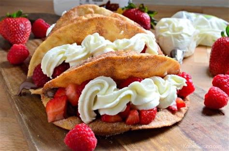 Strawberry Raspberry Nutella Dessert Tacos