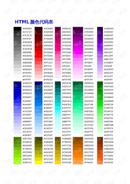 css字体颜色代码大全 CSS字体颜色代码资源 CSDN文库