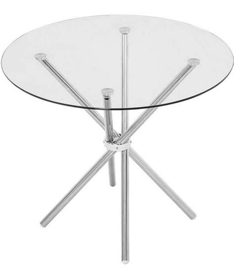 Round Silver And Glass Table LadyB Rental Torrance CA