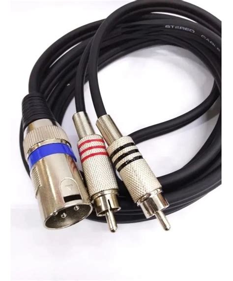 Cabo Xlr Macho 2 Rca Macho 5m Parcelamento Sem Juros