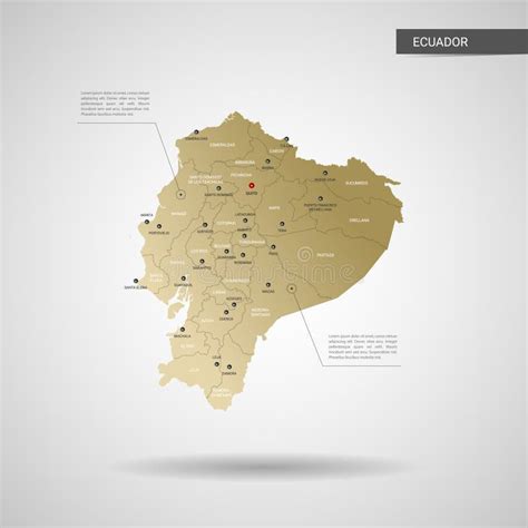 Ejemplo Estilizado Del Vector Del Mapa De Ecuador Ilustración Del