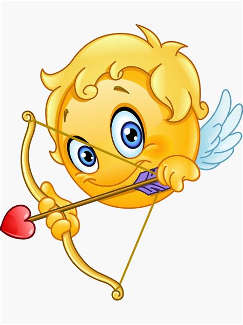 Cupid Emoticon Sticker For Sale By Yayayoy Redbubble