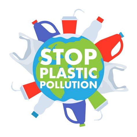 Stop Plastic Pollution World Environment Day Concept Stock