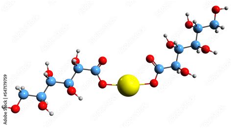 3d Image Of Calcium Gluconate Skeletal Formula Molecular Chemical