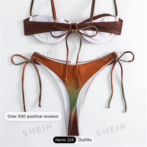Shein Ombré side string bikini set only worn once Depop