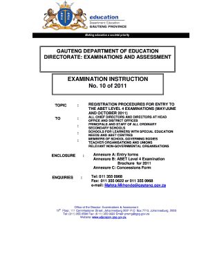 Fillable Online Directorate Examinations And Assessment Fax Email