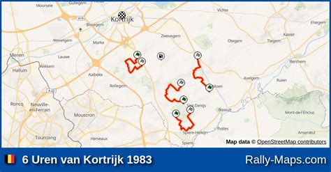 Streckenverlauf 6 Uren Van Kortrijk 1983 RallyeKarte De