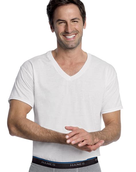 7577p3 Hanes Mens Comfortblend V Neck Undershirt 3 Pack