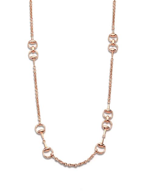 Gucci Horsebit 18k Pink Gold Necklace In Gold Rose Gold Lyst