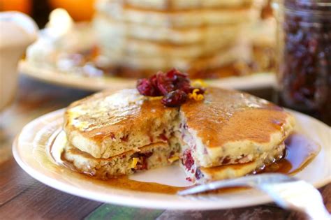 Hungry Harps Cranberry Orange Pancakes With Spiced Syrup