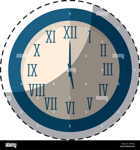 Blue Wall Clock Icon Image Design Vector Illustration Stock Vector