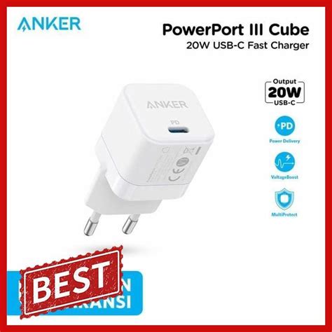 Jual Kepala Charger Anker Type C 20W PD Adaptor PowerPort III Cube